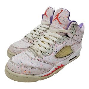 NIKE Shoes AIR JORDAN 5 RETRO GG Kids Size 5.5Y EASTER Paint Splatter CT1605-100